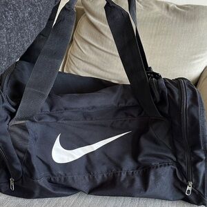 Nike Black and White Duffel Bag